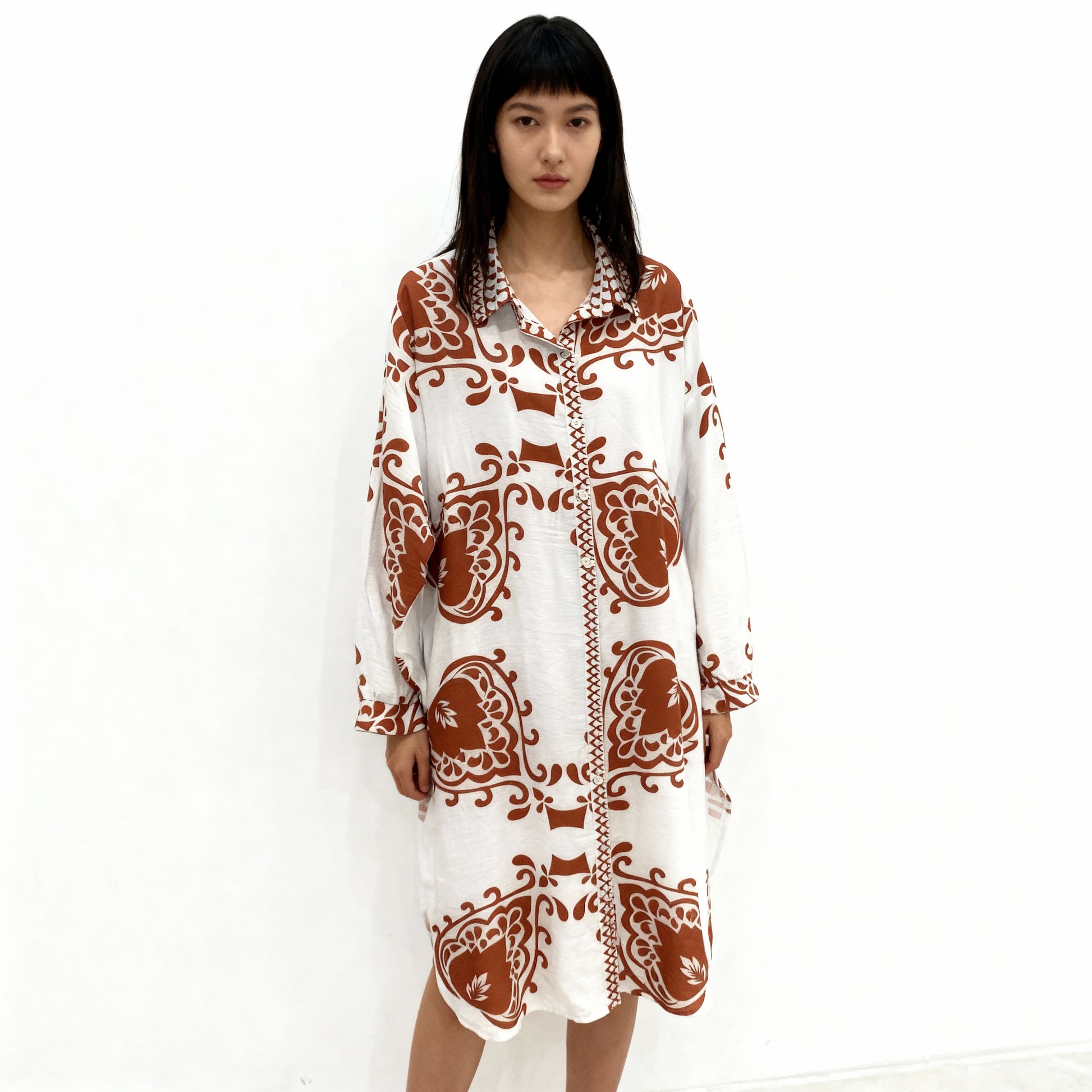 Oversized Printed Shirt Dress – Multi-Color Selection