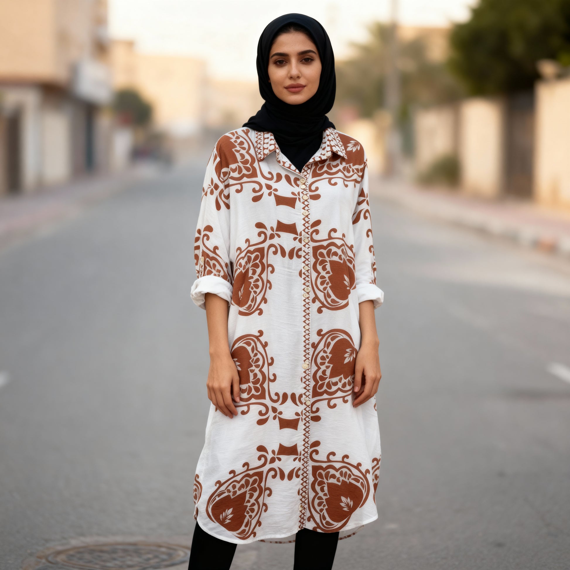 Oversized Printed Shirt Dress – Multi-Color Selection