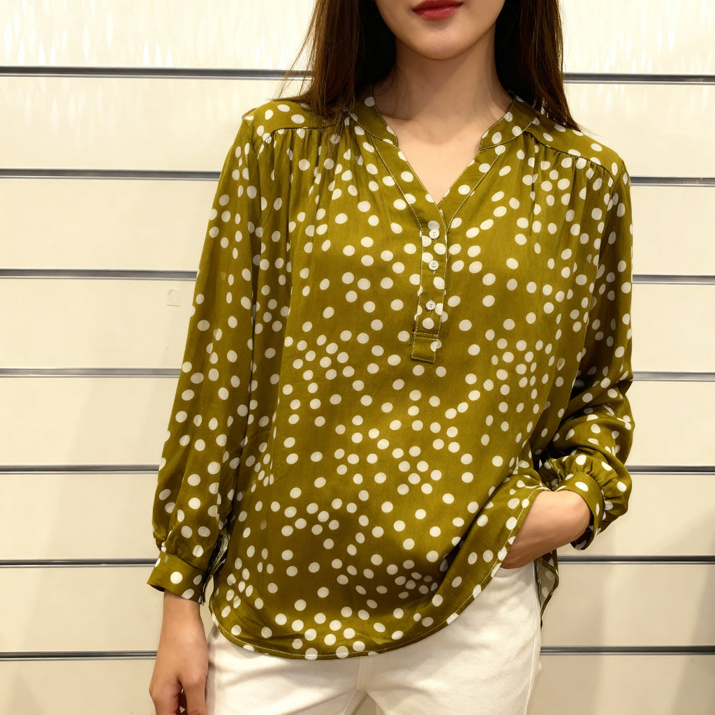 Polka Dot Viscose Long Tunic Top