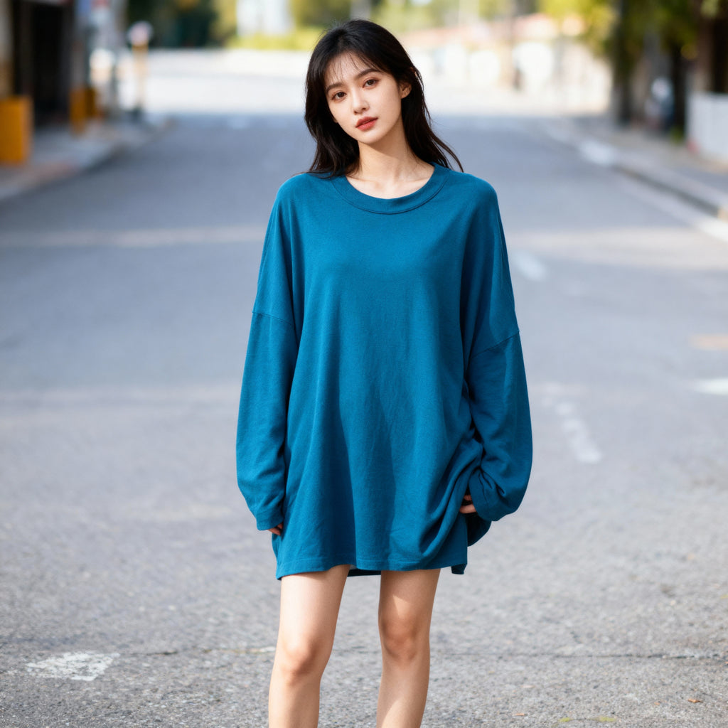 Relaxed Fit Long Sleeve Tunic – Vibrant Multi-Color Options