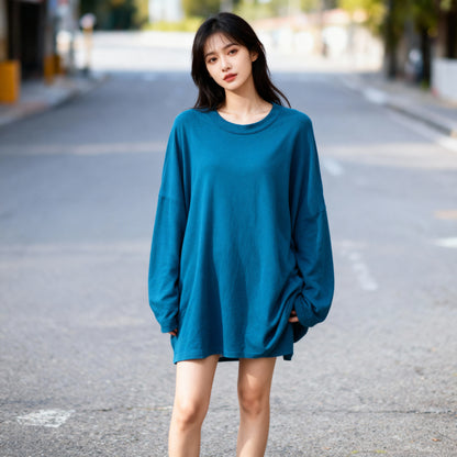 Relaxed Fit Long Sleeve Tunic – Vibrant Multi-Color Options