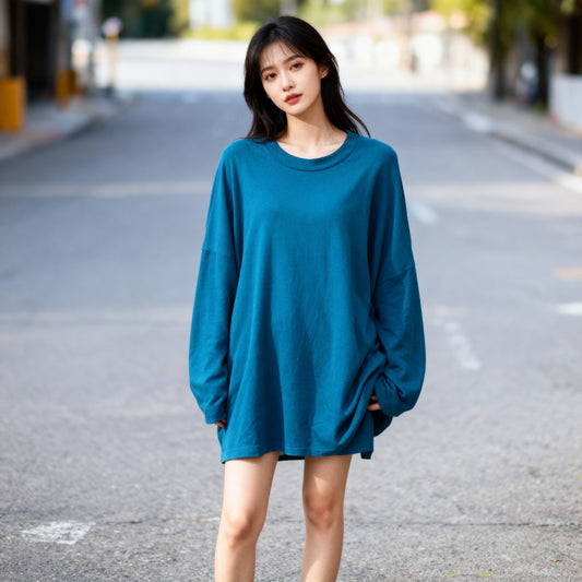 Relaxed Fit Long Sleeve Tunic – Vibrant Multi-Color Options