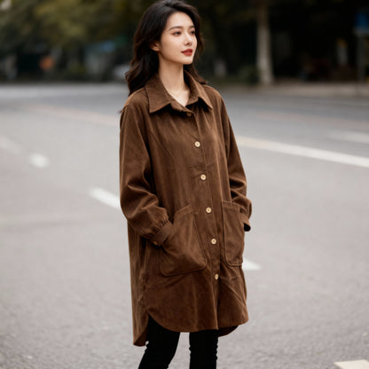 Corduroy Oversized Button-Down Jacket