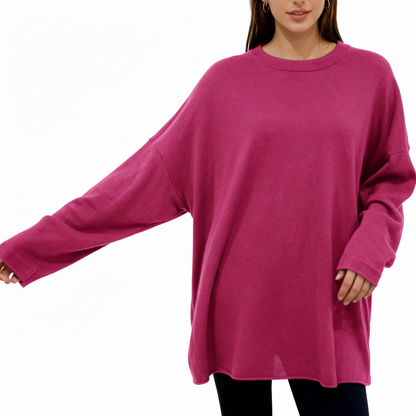 Relaxed Fit Long Sleeve Tunic – Vibrant Multi-Color Options