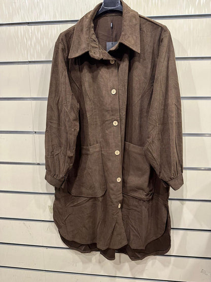 Corduroy Oversized Button Down Jacket