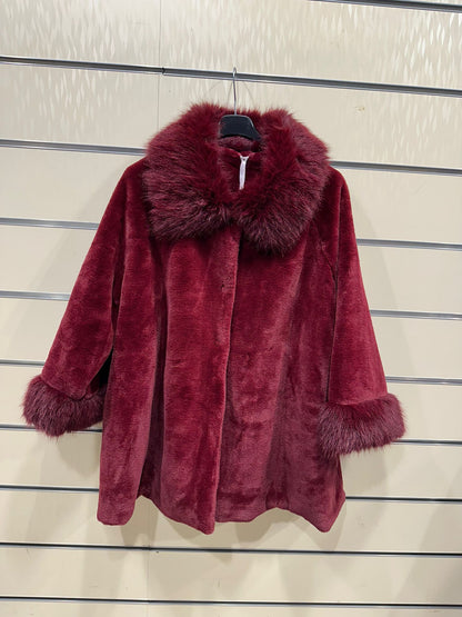 Faux Fur Collar Oversized Winter Coat