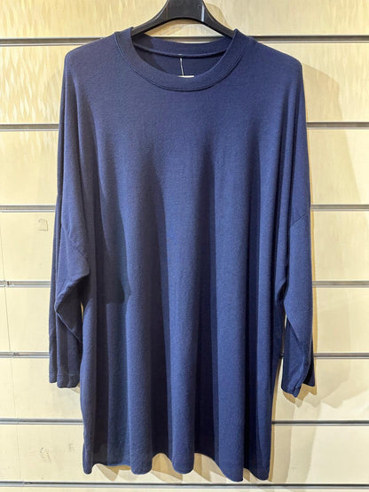 Relaxed Fit Round Neck Long Sleeve Tunic
