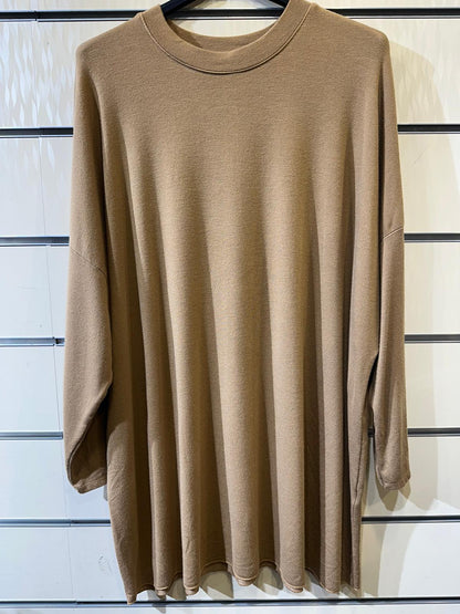 Relaxed Fit Round Neck Long Sleeve Tunic
