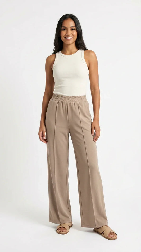 Relaxed Fit Elastic Waist Pants – Lightweight Everyday Comfort - 789