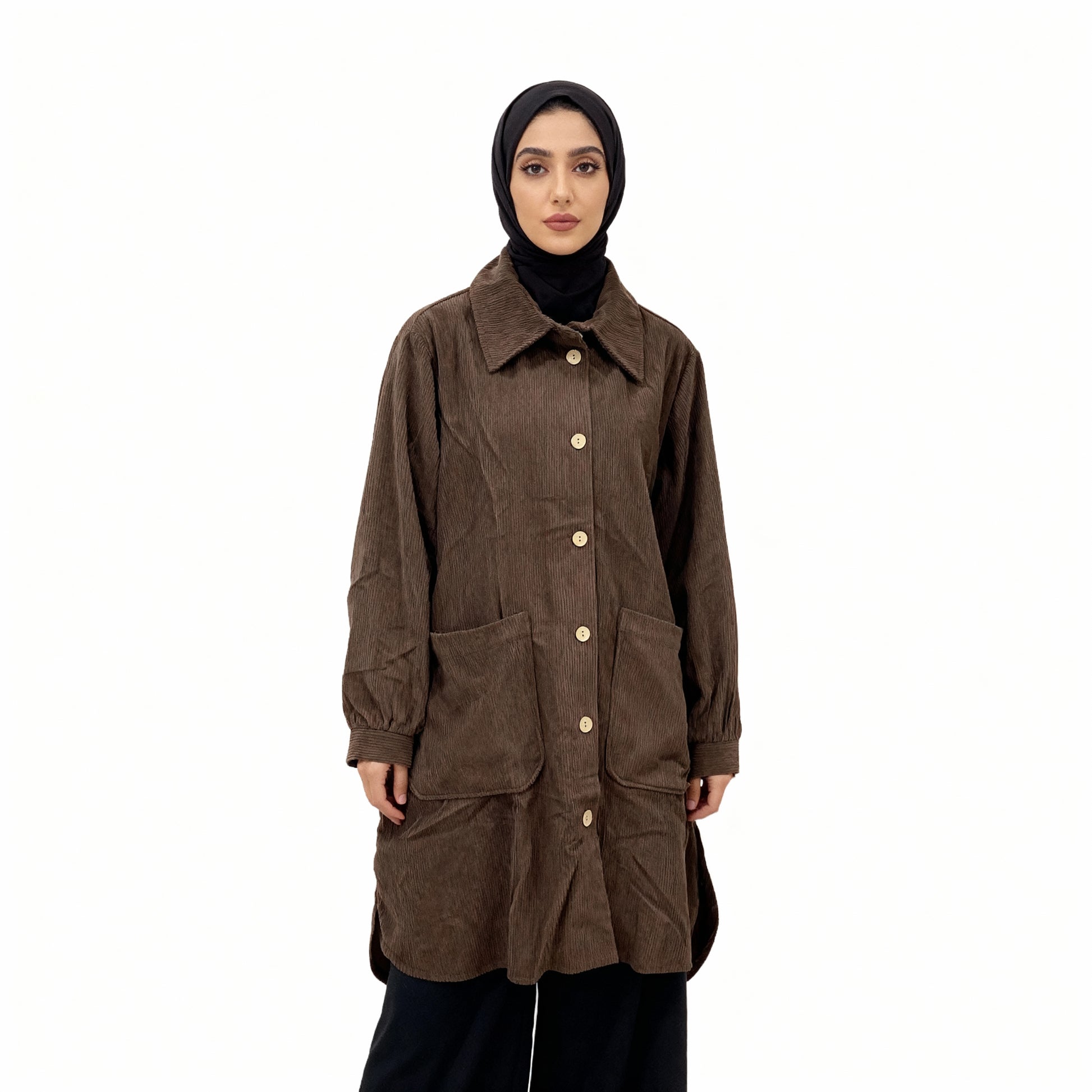 Corduroy Oversized Button-Down Jacket