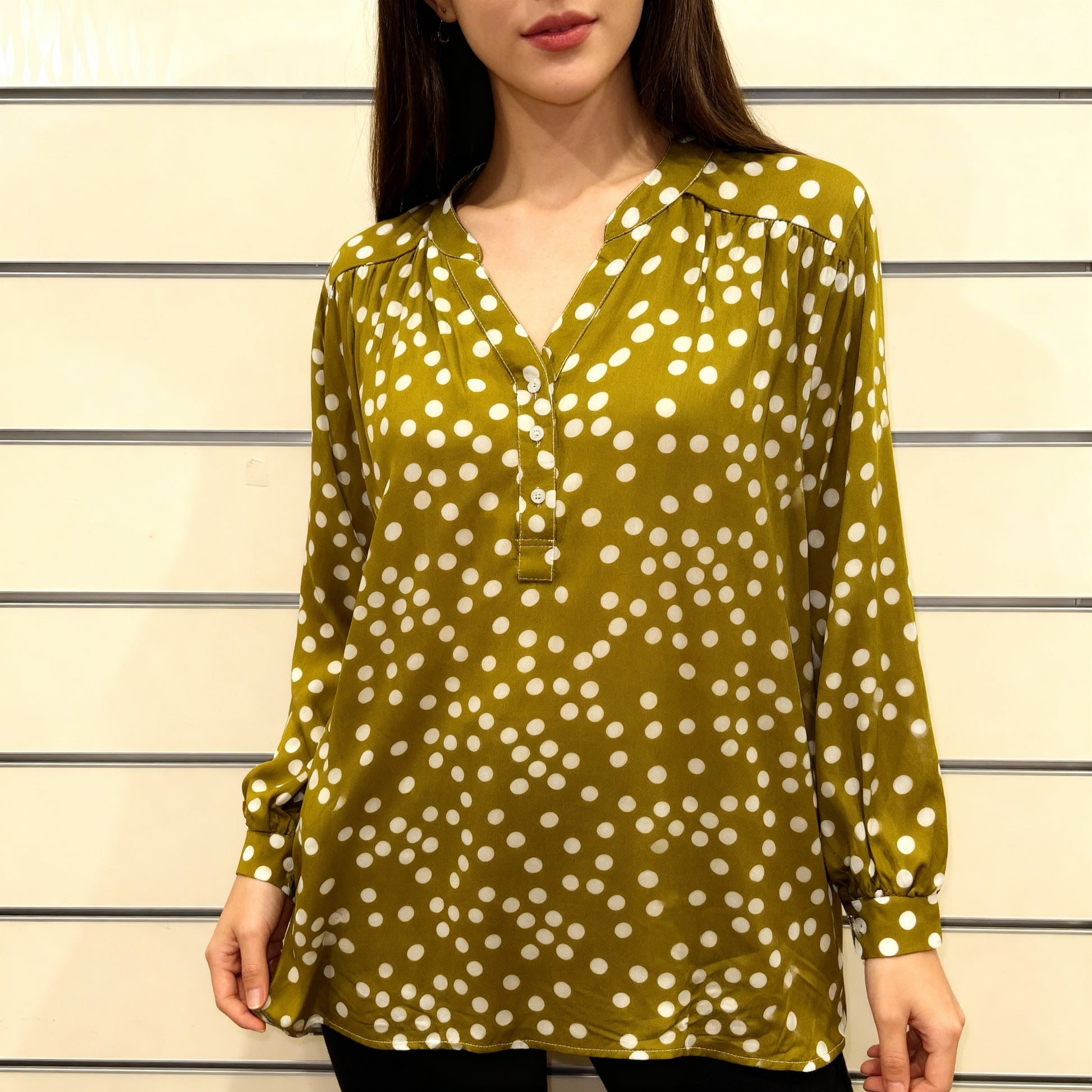 Polka Dot Viscose Long Tunic Top