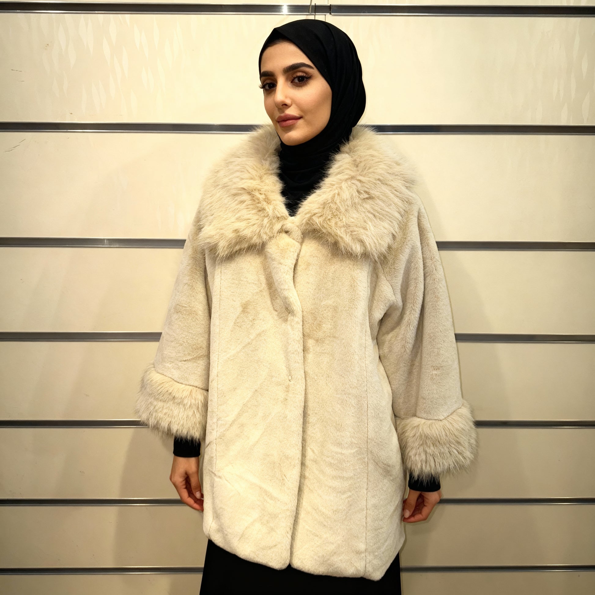 Faux Fur Collar Oversized Winter Coat