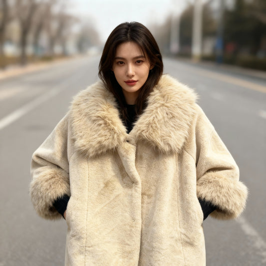 Faux Fur Collar Oversized Winter Coat