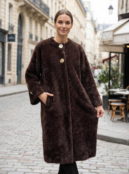 Oversized Fuzzy Longline Cardigan Coat – Ultra-Soft Winter Essential