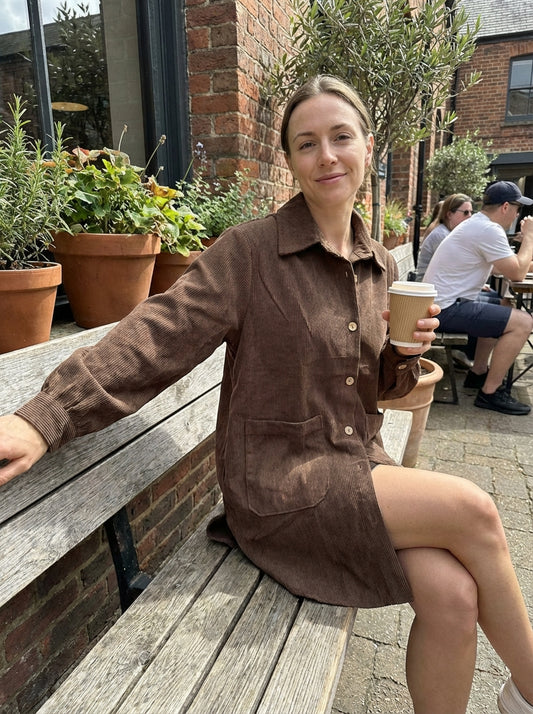 Corduroy Oversized Button Down Jacket