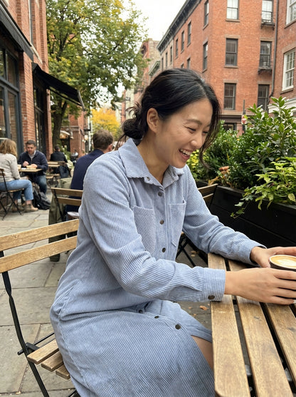 Corduroy Button Down Shirt Dress